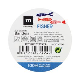 Bandeja Melamina Brillo Fisher 20x13x2 cm - La Mediterranea (24 Unidades) Bandeja Melamina Brillo Fisher 20x13x2 cm - La Mediterranea (24 Unidades)