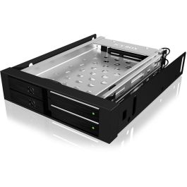 ICY BOX Marco de Cambio IB-2227StS para 2 Discos Duros 2.5" SATA, Bandeja 3.5" Hot-Swap sin Bandeja, Negro