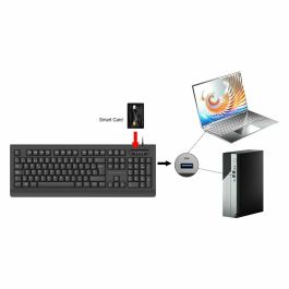 Conceptronic Teclado USB con Lector de DNIe 3.0 Compatible con Tarjeta Sanitaria