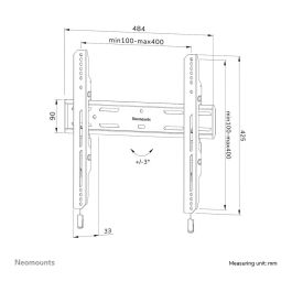 Neomounts WL30S-850BL14 Soporte Pared TV Fijo, 32-75", Max 50 kg, VESA 100x100-400x400, Ajuste Nivel, Bloqueable, Instalación Rápida - Negro