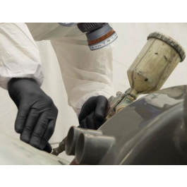 Deltaplus Guantes de Nitrilo No Empolvado Talla 10 Color Negro Caja 100 Unidades Uso Alimentario EN ISO 374