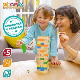 Torre blocs de madera 26 cm con 58 piezas (woomax) Torre blocs de madera 26 cm con 58 piezas (woomax)