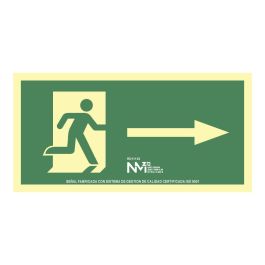 Normaluz Cartel de evacuación flecha derecha PVC 1mm Clase A 32x16cm