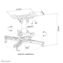 Soporte de Techo para Proyector Neomounts CL25-530BL1