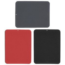 Je cherche une Idee Escurreplatos y Base Fregadero Antideslizante Secado Rápido Amortigua Golpes Gris Rojo Negro 30x40.5 cm