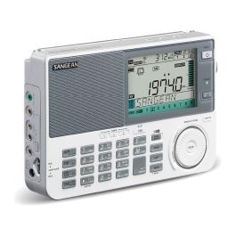 Sangean ATS-909X2 - Radio portátil digital AM/FM/LW/SO, pantalla LCD, color blanco