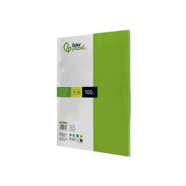 Liderpapel Papel Color Verde Intenso A4 80gr Paquete de 100 Hojas