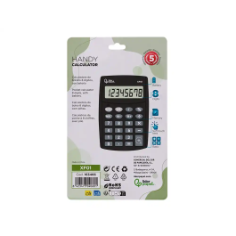 Liderpapel Calculadora de Bolsillo xf01 8 Dígitos Pilas Color Negro 99x64x9 mm