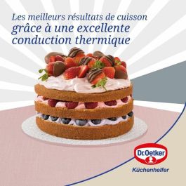 Dr. Oetker FAC1703290489406 - Juego de 2 Moldes Redondos Antiadherentes para Tartas y Bizcochos Multicapa - Retro - 18 y 20 cm