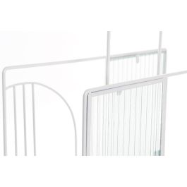 DKD Home Decor Revistero Estilo Nórdico Scandi Blanco de Metal y Cristal, Medidas 36x16x34 cm (Ancho x Profundo x Alto), Pack de 2 Unidades