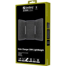Sandberg Cargador Solar 30W Ligero e Impermeable para Smartphones, Tablets y Power Banks
