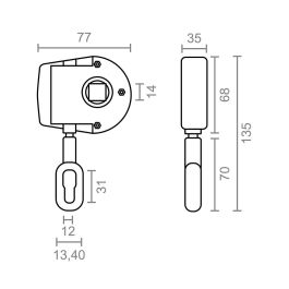 Micel Toldo Enrollador TLD05 92549 1:7 Zamak Blanco para Toldo Recto 77x35x135mm