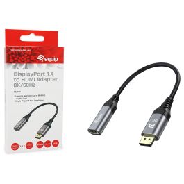Equip Adaptador DisplayPort 1.4 a HDMI Hembra 8K/60Hz 32.4Gbps Conector Chapado en Oro 15cm