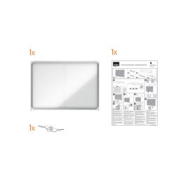 Vitrina De Anuncios Nobo Premium Plus Con Puerta Corredera Fondo Magnetico 18 X Din A4 Hojas 997x1412x54 mm