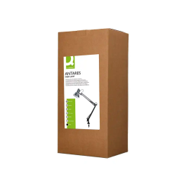 Q-connect Lampara Escritorio Antares Metalica con Pinza Interruptor Brazo Doble 3 Articulaciones Color Negro