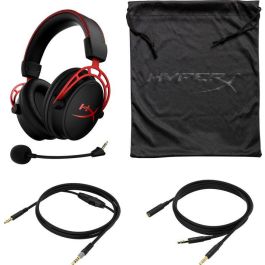 HyperX Cloud Alpha Auriculares Gaming, Negro/Rojo, Dual Chamber Drivers, Sonido Nítido, Almohadillas de Espuma con Memoria, Micrófono Desmontable