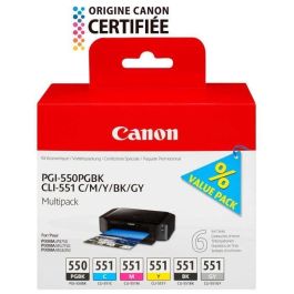 Canon PGI-550 / CLI-551 Multipack de 6 Cartuchos de Tinta para Impresoras Canon - PGBK/C/M/Y/BK/GY - Ref. 6496B005 Precio: 97.88999946. SKU: S7134730