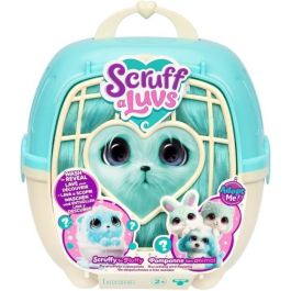 Moose 30327 Scruff-a-Luvs Azul - Rescata Perrito, Conejito o Gatito de Peluche Suave - Juguete Interactivo para Niños +2 Años