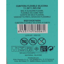Quttin Cubitera Flexible de Silicona para 4 Cubitos (24 Unidades)