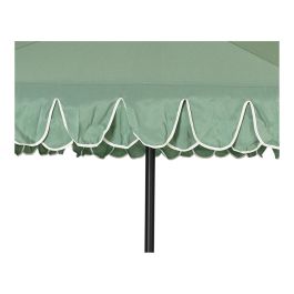 Parasol para jardín, verde con ribete blanco, ø270 x 235 cm