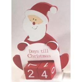 Calendario Adviento Navidad Tradicional DKD Home Decor Rojo Blanco 4 x 18 x 13 cm (4 Unidades)