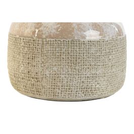 DKD Home Decor Lámpara de Sobremesa Moderna Marrón Beige de Gres y Poliéster, E27, 50W, 30x44x30 cm