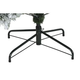 DKD Home Decor Árbol de Navidad Alpina Nevado con Luz LED Cálida 240 cm Alto 155 cm Ancho Verde 1708 Ramas Desmontable