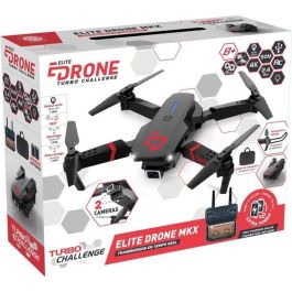 Elite Drone MKX - Drone - TURBO CHALLENGE - Dispositivo volador - Negro - 2 Baterías Recargables y Baterías Incluidas