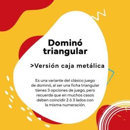 Cayro Juego de Domino Triangular, Presentación en Caja de Metal 27x27x5,7 cm, Ideal para 2 Jugadores, +8 Años, Plástico