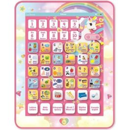 LEXIBOOK - Tableta educativa y bilingüe Unicorn - Francés, Inglés - Alfabeto educativo bilingüe