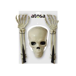 Decoración para Halloween Esqueleto 37 x 25 cm Blanco