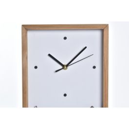 DKD Home Decor Reloj de Pared Colección Casitas Ambiente Urban Blanco Marron 4 x 30 x 20 cm