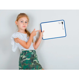 Liderpapel Pizarra Blanca Magnética Doble Cara Lisa 21x30 cm con Rotulador, Imán y Borrador