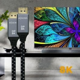 AISENS - CABLE DISPLAYPORT V1.4 8K@60HZ, DP/M-DP/M, GRIS/NEGRO, 0.5M AISENS - CABLE DISPLAYPORT V1.4 8K@60HZ, DP/M-DP/M, GRIS/NEGRO, 0.5M