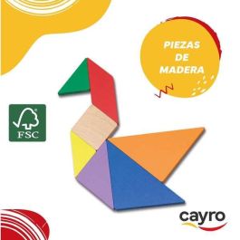 Cayro Juego Tangram de Madera en Caja de Metal 15x15x3 cm