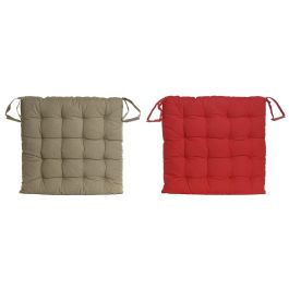 DKD Home Decor Cojín Silla Navidad Tradicional Rojo Verde 40x40 cm Algodón Poliéster (4 Unidades)