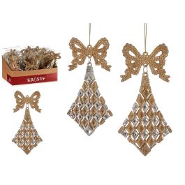 Adorno Árbol Navidad Rombos Lazo Champagne Krist+ 7.5x15.5x1 cm (48 Unidades) Precio: 61.8899996. SKU: B1JE5K9FGK