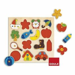 Goula Puzzle Encajable de Madera Siluetas 15 Piezas con Base - Edad Mínima 14 Meses