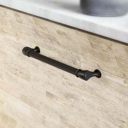 Emuca Lote de 20 tiradores para mueble Suez, L184mm, intereje 160mm, Aluminio, Pintado negro