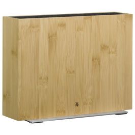 WMF 1893874500 Bloque para cuchillos flexible FlexTec Compact, Bamboo/Acero inoxidable, Rectángulo, 15 ranuras, Madera