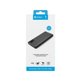 Sandberg Powerbank USB-C PD 20W 10000 mAh Batería Externa de Aluminio Alta Velocidad Carga Óptima Dispositivos Móviles