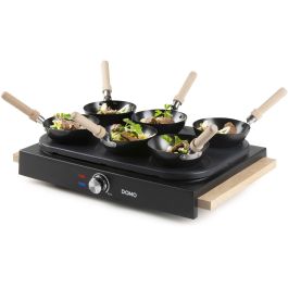 Domo DO8719W Set de Wok para Fiestas 2 en 1 - 6 Personas - Wok y Panqueques - 1000 W