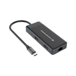 Conceptronic DONN14G Adaptador USB-C 7 en 1 a HDMI/USB-C PD/USB 3.0/GbE, 4K 30Hz, Compatible con Windows/Mac/Chrome OS