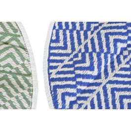 DKD Home Decor Alfombra Verde Menta Azul 150 x 150 cm (6 Unidades)