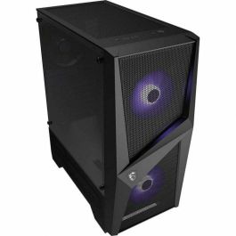 MSI MAG Forge 100M Midi Tower Negro Transparente con Iluminación Púrpura y Panel de Vidrio Templado para PC Gaming