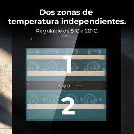 Cecotec Vinoteca integrable 36 botellas Duo 36000 Touch doble zona negro cristal LED