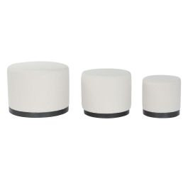 Reposapiés DKD Home Decor Blanco Negro Poliéster Madera MDF Scandi 60 x 60 x 45 cm (3 Unidades) Precio: 164.49999973. SKU: B1FAKBZ87Q