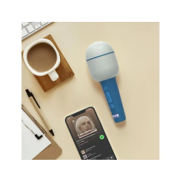 Wondee Micrófono Karaoke con Altavoz, Inalámbrico, Efectos de Voz, Bolsa de Transporte, Dark Blue