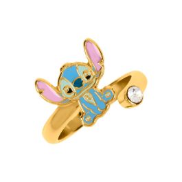 Disney Anillo Stitch chapado en oro con piedra transparente espiral autoajustable Precio: 12.68999963. SKU: B1FS37ABCL