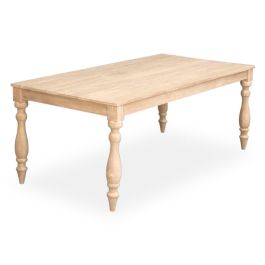 Mesa de Comedor Home ESPRIT Blanco madera de teca 195 X 97 X 77 cm